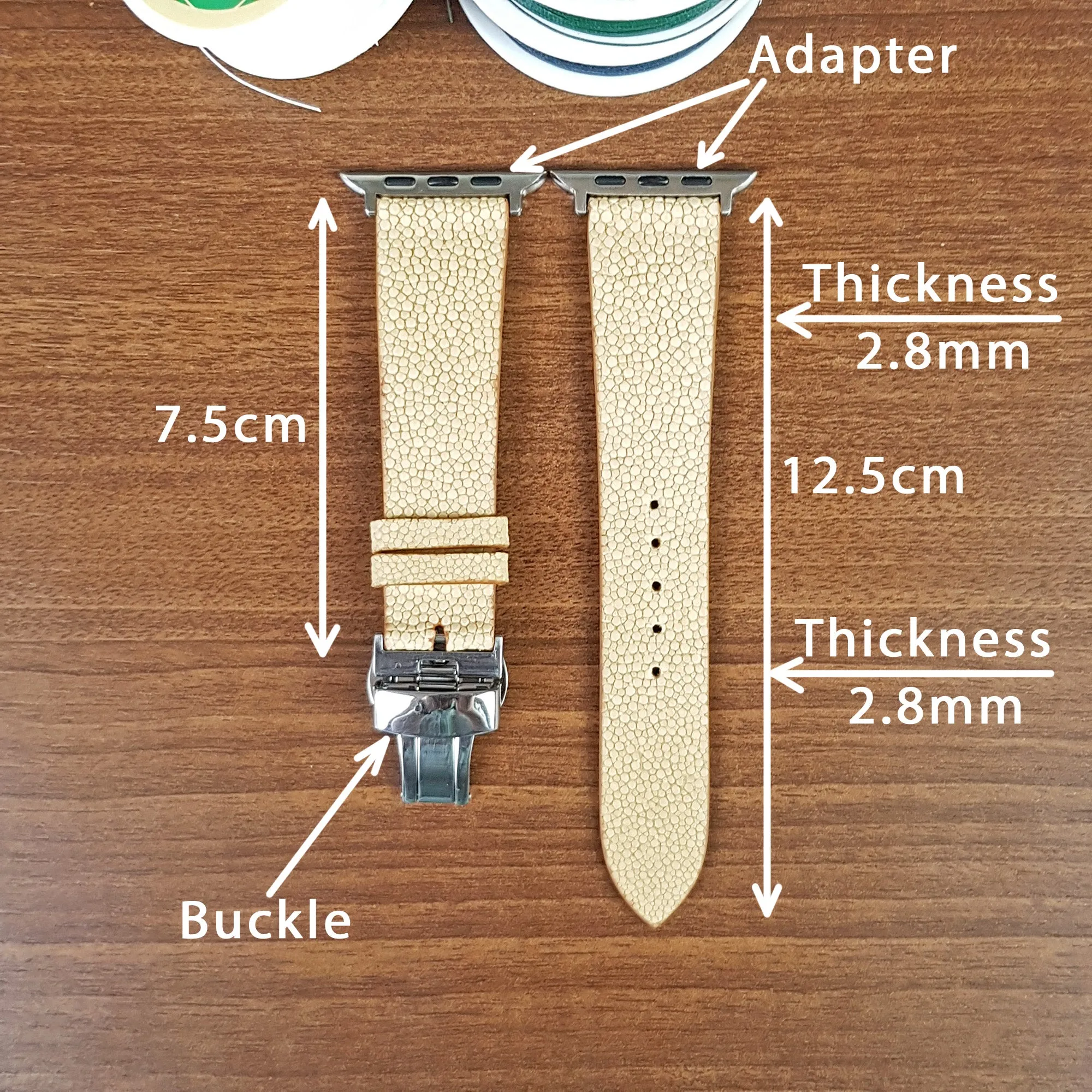Custom Yellow Stingray Leather Apple Watch Band